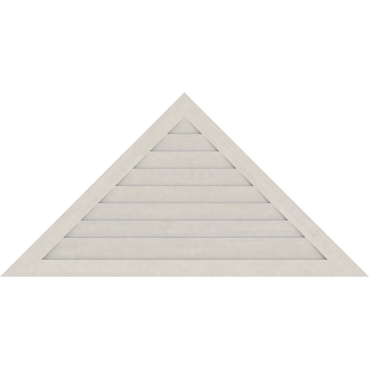 84"W x 42"H Triangle Gable Vent (96 1/8"W x 48"H Frame Size) 12/12 Pitch: Primed, Non-Functional, Smooth Pine Gable Vent w/ Decorative Face Frame
