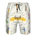 thumbnail image 4 of Yiaed Golf Icons And Golfer Print Men's Swim Trunks with Lining Quick Dry Sports Shorts Beach Shorts Boardshorts-3X-Large, 4 of 5