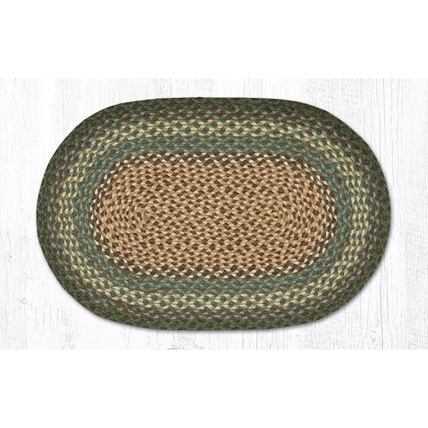 Earth Rugs C13 Dark Green Oval Braided Rug 20" x 30"