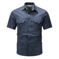 thumbnail image 1 of Chemise d'Été pour Hommes Couleur Unie Style Décontracté Extérieur avec Poche Manches Courtes Fines, 1 of 6