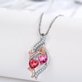 thumbnail image 6 of Taioiat Double Birthstone Necklaces for Women 18K Gold Plated Birthstone Rose Flower Jewelry Anniversary Valentines Day Mother's Day Birthday Gifts for Her Wife Girlfriend Mom, 6 of 7