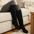 thumbnail image 4 of allydrew Cable Knit Over the Knee Thigh High Winter Boot Socks, Black, 4 of 4