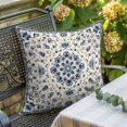 thumbnail image 3 of Throw Pillow Covers 18x18 Inch, Boho Floral Decorative Pillow Cases for Couch Sofa Bed, Bohemian Chic Neutral Botanical Patterned Cotton Linen Square Home Decor Pillowcases with Hidden Zipper, 3 of 9