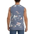 thumbnail image 4 of Goofa Watercolor Flowers Butterfly Printed Men's Sleeveless T-Shirt - Athletic Gym Workout Tank Top for Men - Moisture-Wicking, UPF 30+ Quick-Dry Muscle Tee-Small, 4 of 8