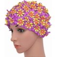 thumbnail image 4 of Swim cap Floral Petal Retro Style Bathing Caps for Women, 4 of 5