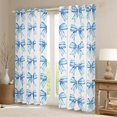 thumbnail image 2 of Feelyou Blue Bow Black Out Curtains, Lines Bowknot Curtains Pack of 2 (42x63 Each), 2 of 6