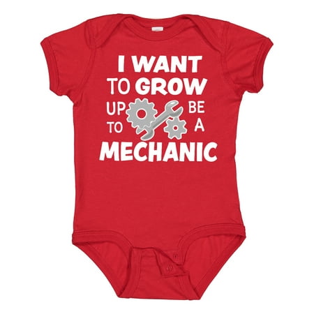 

Inktastic I Want to Grow Up to Be a Mechanic Gift Baby Boy or Baby Girl Bodysuit