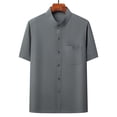 thumbnail image 1 of pstuiky camiseta de hombre, Camisa informal de manga corta, cuello alto, lisa y cómoda para hombre ropa de hombre xl, 1 of 3