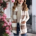thumbnail image 3 of qolati Girls Flannel Plaid Vest Fall Winter Open Front Sleeveless Shacket Shirt Jacket Soft Sherpa Fuzzy Fleece Outerwear with Pockets 3-15 Years, 3 of 9