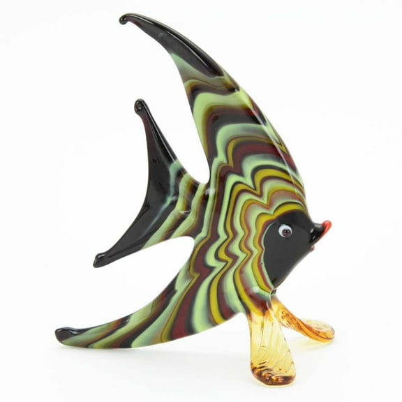 GlassOfVenice Murano Glass Festooned Half-Moon-Shaped Fish