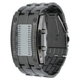 thumbnail image 2 of Men's LED Watch, Men's Watch Button Operation Waterproof Binary Time Mode Display  For Father For Party Men's Silver Black, 2 of 8