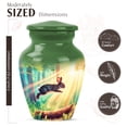 thumbnail image 2 of JAGASY Rabbit Funeral Urn for Ashes Adult Male, Green Small Urns for Human Ashes Keepsake, Forest Trees & Sunlight Decorative Urns for Mother, Memorial Urn for Father, (3 Inch), 2 of 7