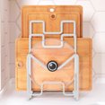 thumbnail image 5 of Kitchen Chopping Board Shelf, Countertop Multifunctional Rack, Pot Lid Storage Organizer, Vegetable Board Plates Holder, Iron Material, Partitioned Storage, No Installation, Easy Access, 5 of 6