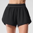 thumbnail image 4 of LOVZFMLL Womens Solid Color High Waisted Running Shorts With Pockets And Yoga Pants Black M, 4 of 5