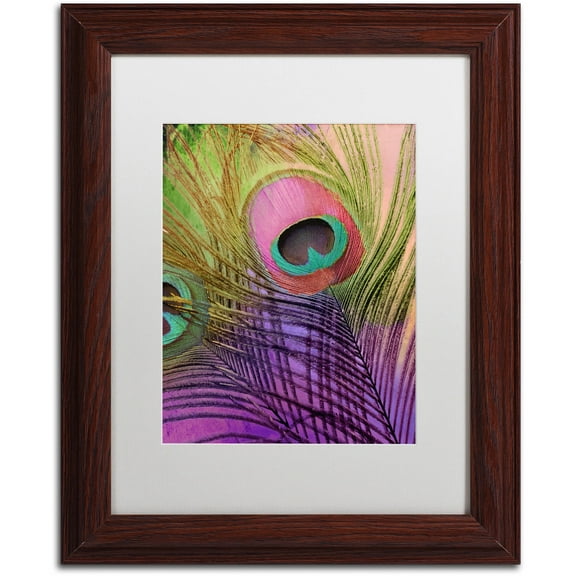 Trademark Fine Art "Peacock Candy III" Canvas Art by Color Bakery White Matte, Wood Frame