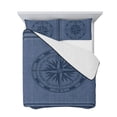 thumbnail image 7 of Nautical Compass Twin Size Down Alternative Comforter, Lightweight Comforter Quilt Bedding Set with Pillow Shams Navy Blue Striped Coastal Compass All Seasons Bed Comforter Duvet Insert 68"x86", 7 of 7