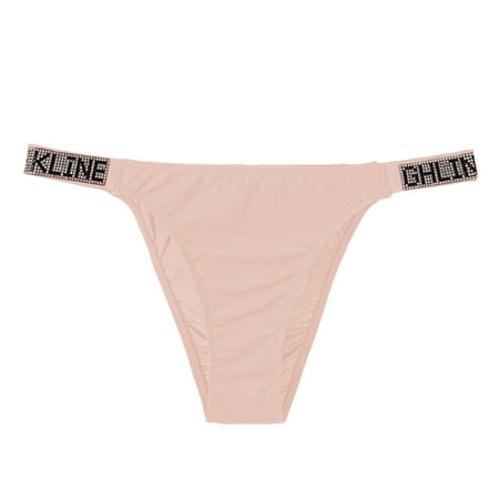 BYHONG Women s Low Rise Thong Underwear with Cutout Solid Color Comfortable and Sexy Peach Underwear Womens Panties Beige M