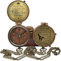 Mom to Son Compass – to My Son Love Mom – Mother to Son Gifts/Dad to Son - Graduation Day Gifts for Son - Son Birthday Gifts - Confirmation Gifts for Son