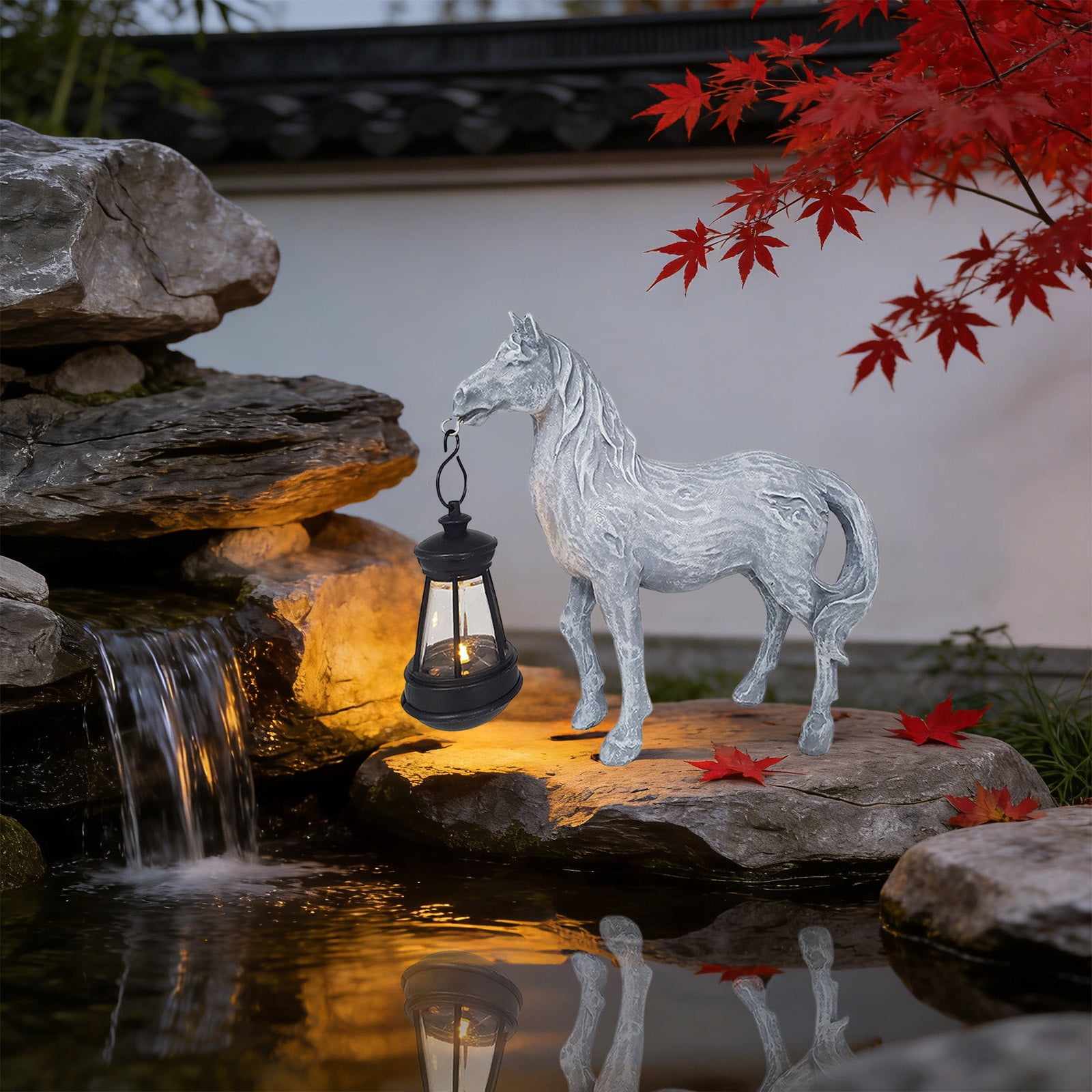 Solar Garden Animal Figurine Light Outdoor Decoration, Decorative Resin Landscape Lighting With Automatic Dusk To Dawn Sensor Waterproof Patio Yard Ornament Accent Lights