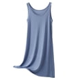 thumbnail image 5 of AHMOMEI Women's Tank Nightgown Sleeveless Sleepwear Scoop Neck Full Slip Chemise Nightdress Light Blue XL, 5 of 5