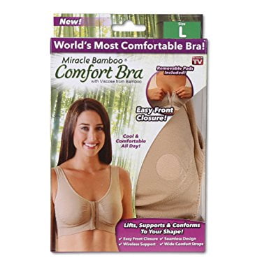 Miracle Bamboo Comfort Bra - XL (Bust 40-43) (Best Stick On Bra For Small Bust)
