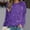 Purple, variant on Elvqul Long Sleeve Tshirts for Women Crew Neck Ladies Comfy Tops Sequin Print Black Blouses Fashion Pullover Tshirts