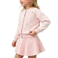 thumbnail image 2 of WAVSUF Kids Girls Sweater Sets 2 Piece, Long Sleeve Pullover and Skirts Fall Knitted Trendy Outfits Pink 1, 2 of 6