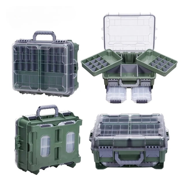 Large Capacity Fishing Tackle Box with Portable Multi-Functional Waterproof Bait Accessories ,Versatile Storage
