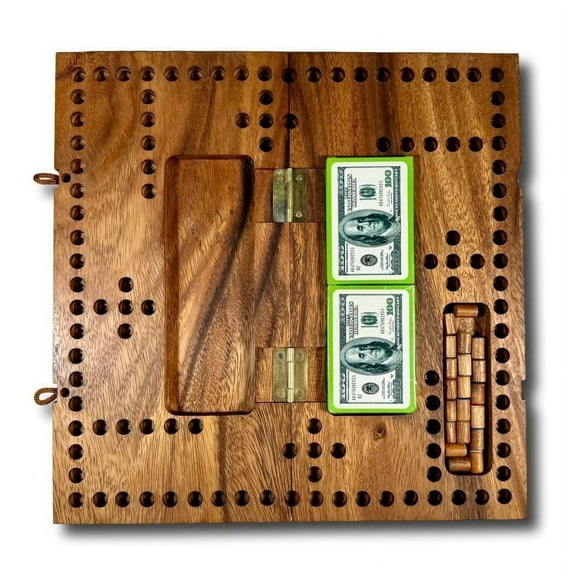 Creative Crafthouse Pegs and Jokers 4-Player Foldable Wood Strategy Game