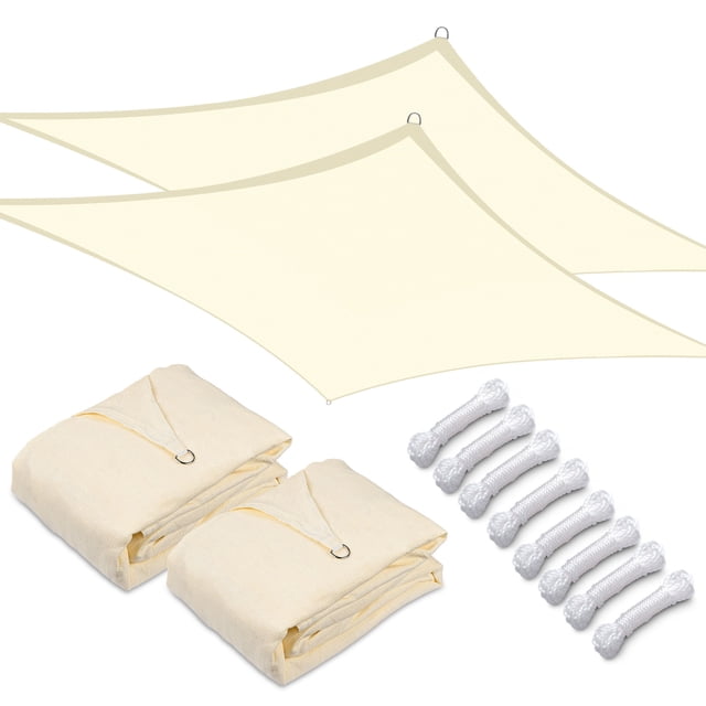 Yescom 2 Pack 19x13 Ft 97% UV Block Rectangle HDPE Sun Shade Sail Canopy Lawn Outdoor
