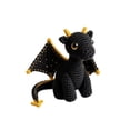 thumbnail image 2 of Emotional Support Dragon Pocket Buddy, Handmade Knitted Tiny Dragon Plush with Comfort Affirmation Card, Comfort Companion Desk Decor, Stress Relief Gift for Teens Women Men (Black), 2 of 6