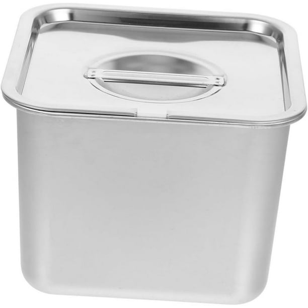 Recipiente de Acero Inoxidable para Helado con Tapa Hermética. Conserva la Frescura. Caja Versátil para Almacenar Alimentos y Preparar Postres Caseros.