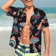 thumbnail image 7 of Kll Men'S Hawaiian Shirt Short Sleeve Button Down Beach Shirts-Colorful Mushrooms In Doodle Style, 7 of 7