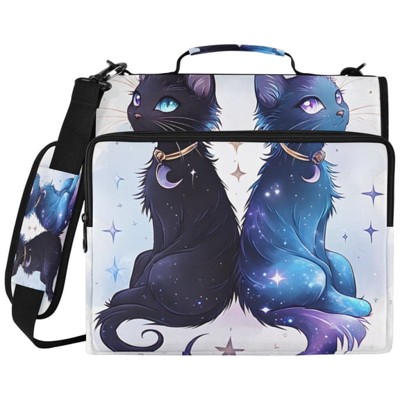 ALAZA Zipper Binder Dreamy Cats Pattern 2 inch 3 Ring 500 Sheet Capacity Trapper Keeper File Folder Organizer Bag