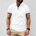 thumbnail image 4 of Men's Casual Short Sleeve Button-Down Shirt, Solid Color, Breathable Fabric, 4 of 9