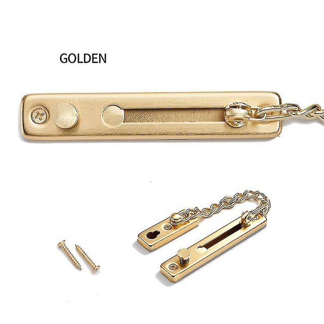 Cerradura de cadena de puerta antirrobo de acero inoxidable 304, pestillo de pernos de seguridad para el hogar para puerta interior, color doradoGold