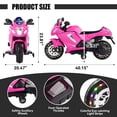 thumbnail image 6 of Xuanlur 24V Electric Motorcycle for Kids, Kids Motorcycle with Training Wheels, LED Light Up Wheels, Dual 390 Motors, Speed Up to 7 mph, Bluetooth Music, Ride On Toy for Kids 3-8 Years Old, Pink, 6 of 8