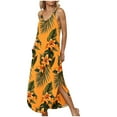 thumbnail image 4 of Staron Robes d'Été pour Femmes 2025 Sans Manches Fendue Bohème Robe à Col en V avec Poches Florale Fluide Longue Décontractée Fête Plage Robe d'Été TTG, 4 of 7
