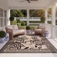 thumbnail image 4 of Safavieh Courtyard Crystal Floral Indoor/Outdoor Area Rug, Sand/Black, 7'10" x 7'10" Square, 4 of 14