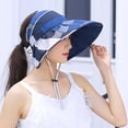 thumbnail image 3 of Coofit Beach Visor Hat Adjustable Foldable Summer Cap Sun Hat Floppy Hat for Women, 3 of 8