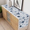 thumbnail image 4 of Blue Flowers Table Runner - 108 Inch Long, Kitchen Dining Table Runner Dresser Scarves, Watercolor Rustic Retro Floral Leaf Vines Farmhouse Decor for Coffee Tables Wedding Party Banquet, 4 of 8