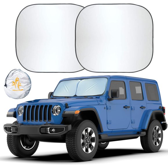 Protector Solar para Parabrisas EcoNour de 2 Piezas para Jeep Wrangler JL JLU 2018-2025 / Jeep Gladiator 2020-2025
