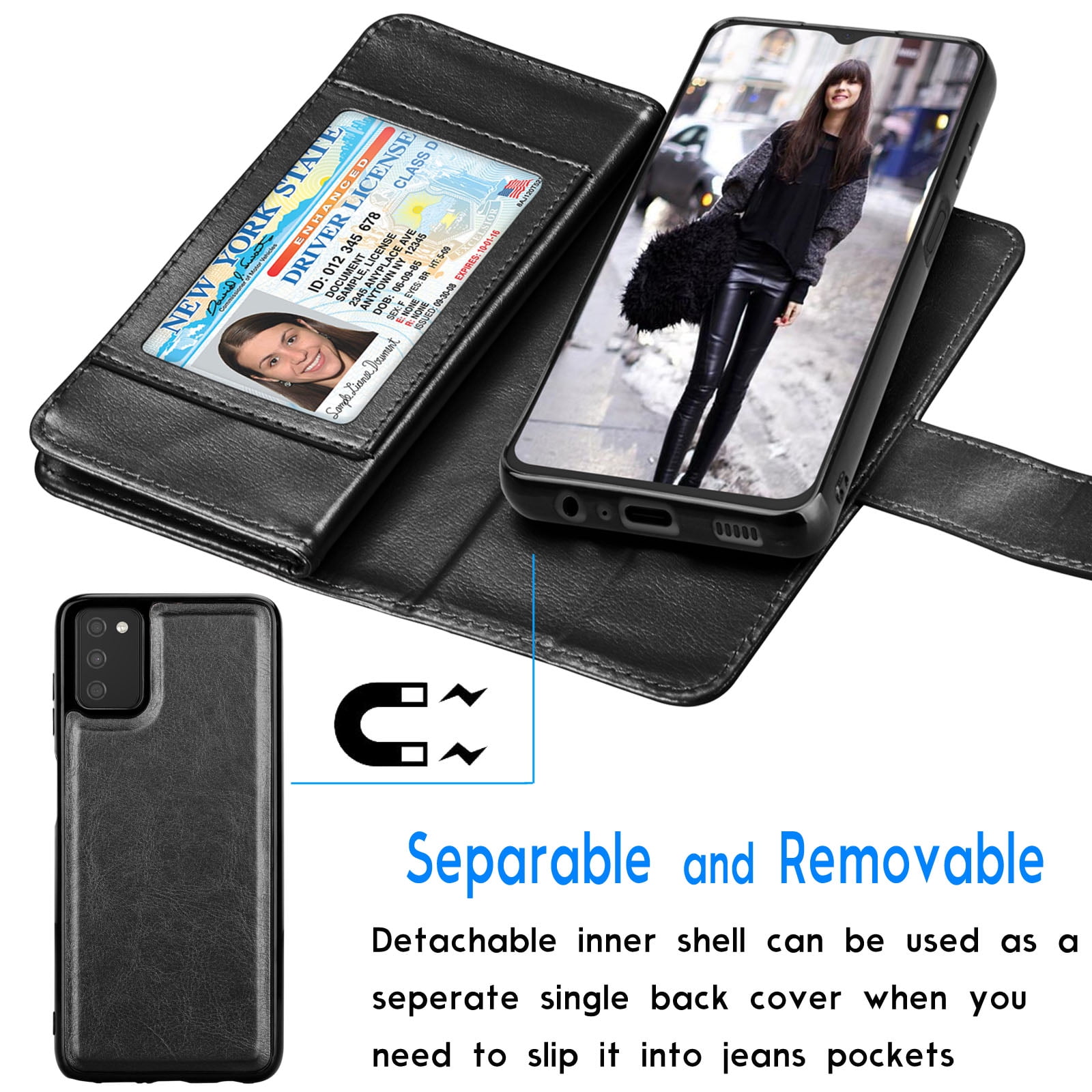 Galaxy A03S Case Samsung Galaxy A03S Wallet Case, Tiflook PU