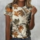 thumbnail image 3 of Tops Y Blusas de las Mujeres Estampadas Cuello Redondo Manga Corta, Poliéster Casual Top para Diario, Fiesta Y Todas las Estaciones, 3 of 5
