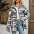thumbnail image 6 of Leesechin Womens New and Trending Flannel Plaid Shirts Pockets Long Sleeve Tops Outwear Coat, 6 of 6