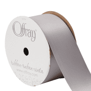 Offray Ribbon, Opal Gray 1 1/2 inch Single Face Satin Polyester Ribbon, 12 feet