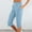 Light Blue, variant on CheerKidz Women's Athletic Capri Pants Solid Color Elastic Waist Sports Casual Trousers Lightweight Quick-Drying Workout Pants with Side Pockets for Running Yoga(Light Blue,M)