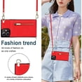 thumbnail image 4 of Crossbody Phone Case for iPhone 12 Mini Case with Card Holder for Women,iPhone 12 Mini Case Wallet with Strap Lanyard for Men,PU Leather Magnetic Clasp with Kickstand 5.4", Red, 4 of 16