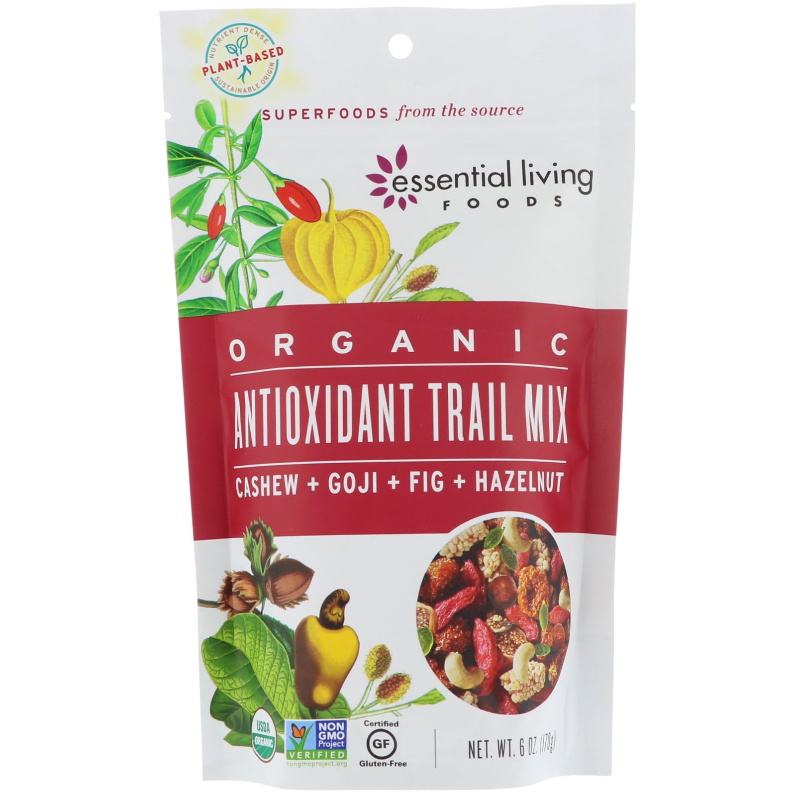 Essential Living Foods Organic Antioxidant Trail Mix Cashew Goji Fig
