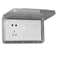 thumbnail image 1 of Bathroom Wall Switch Cover Reversible for Type 86 Double Socket Thin Waterproof Clear, 1 of 10